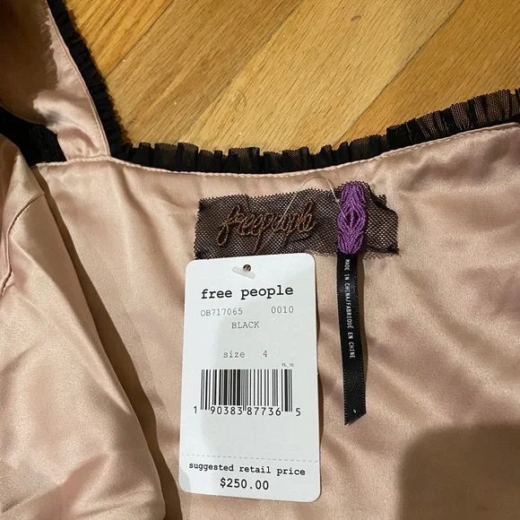 Free People Black and Pink Ruffled Mini Dress - Picture 3 of 5